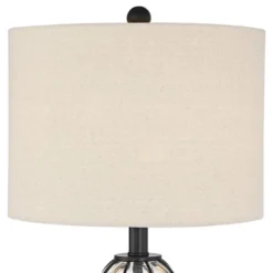 360 Lighting Eric Rustic Table Lamps Set Of 2 24" High Dark Bronze Blown Glass Gourd Burlap Fabric Drum Shade For Bedroom Living Room Bedside Office -Interior furniture GUEST 00298931 c076 4849 a4d4 30d6a86115cb