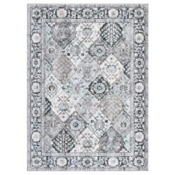 Garvee 3x5'Small Rugs Abstract Rug Non-Slip Front Door Rugs,Washable Rug Distressed Mat Throw Floor Carpet,Graygreen