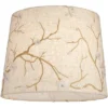 Springcrest Beige Plum Flower Embroidery Medium Drum Lamp Shade 12" Top X 14" Bottom X 11" Slant (Spider) Replacement With Harp And Finial -Interior furniture GUEST 0098faec 8d5a 4948 a8bf 5367f90dd146
