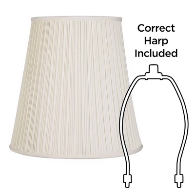 Springcrest Creme Mushroom Pleat Large Lamp Shade 12" Top X 18" Bottom X 18" Slant X 17.75" High (Spider) Replacement With Harp And Finial 6 Springcrest Creme Mushroom Pleat Large Lamp Shade 12" Top X 18" Bottom X 18" Slant X 17.75" High (Spider) Replacement With Harp And Finial - Image 4