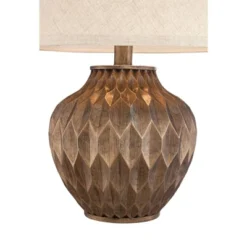 360 Lighting Accent Urn Table Lamp With USB Charging Port 22" High Warm Bronze Drum Shade For Living Room Desk Bedroom House -Interior furniture GUEST 017a5588 b241 459f 9359 e33c40620938