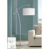 Possini Euro Design Raymond Modern 69" Tall Arc Floor Lamp With Smart Socket Raymond Nickel Adjustable Off-White Shade For Living Room -Interior furniture GUEST 0193a25c dfd7 422a 9bd1 792f5db49aee
