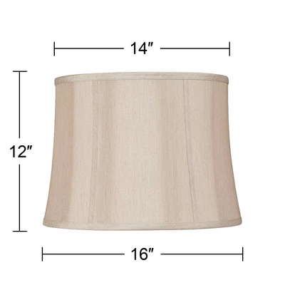 Springcrest Set Of 2 Drum Lamp Shades Taupe Medium 14" Top X 16" Bottom X 12" High Spider With Replacement Harp And Finial Fitting 5 Springcrest Set Of 2 Drum Lamp Shades Taupe Medium 14" Top X 16" Bottom X 12" High Spider With Replacement Harp And Finial Fitting - Image 3