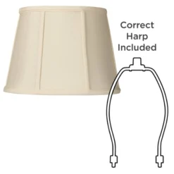 Springcrest Set Of 2 Oval Lamp Shades Cream Small 9" Wide X 6.5" Deep At Top 12" Wide X 8" Deep At Bottom 9" High Spider Harp Finial -Interior furniture GUEST 0375c0bf 1c9c 4140 9438 e9eb9283d606