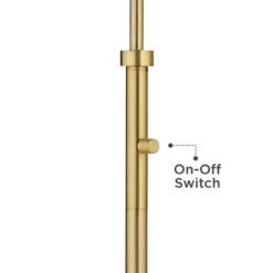 Possini Euro Design Kipling Modern 62 1/2" Tall Downbridge Arc Floor Lamp Warm Gold Metal Clear Glass Shade For Living Room Reading House -Interior furniture GUEST 03897370 d579 4191 b61f b373c42cdd22