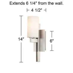 Possini Euro Design Ludlow Modern Wall Light Sconce Brushed Nickel Hardwire 4 1/2" Fixture Frosted Glass Shade For Bedroom Bathroom Vanity Reading -Interior furniture GUEST 04afdf1f c53d 4b89 90cb 8d3759a2db9f
