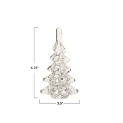 Storied Home Mini Glass Christmas Tree Decor, Clear