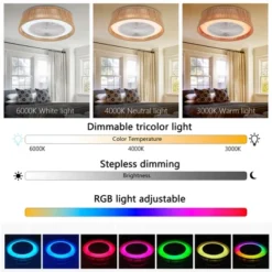 MAYEERTY Ceiling Fan Light 21 Modern Rustic With LED RGB Mood Lighting Rope Woven Design -Interior furniture GUEST 04ed4ea7 af79 4e69 a42f 12fabeebf352