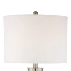 360 Lighting Geoff Modern Table Lamps 26" High Set Of 2 Brushed Nickel With USB Charging Port White Drum Shade For Bedroom Living Room Bedside Desk -Interior furniture GUEST 05280347 1f07 4eff 8211 bfc69364e91e