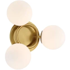 Possini Euro Design Modern Ceiling Light Flush Mount Fixture Brass 18" Wide 3-Light Frosted White Glass Globes Bedroom Living Room 13 Possini Euro Design Modern Ceiling Light Flush Mount Fixture Brass 18" Wide 3-Light Frosted White Glass Globes Bedroom Living Room -Interior furniture GUEST 06411361 fd0b 4cb1 bb74 953912030950