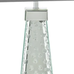 Contemporary Glass Mirrored Table Lamp Silver - Olivia & May -Interior furniture GUEST 0651adcd e426 46ab 96c0 cd539729208c