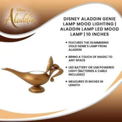 Ukonic Disney Aladdin Genie Lamp Mood Lighting | Aladdin Lamp LED Mood Lamp | 10 Inches -Interior furniture GUEST 06544c63 aedd 4aac adb2 ec4ae784c9ec