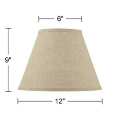 Springcrest Set Of 2 Empire Lamp Shades Fine Burlap Small 6" Top X 12" Bottom X 9" Slant Spider Replacement Harp And Finial Fitting -Interior furniture GUEST 06b64481 3793 4a9e 94f8 9d34d9ade005