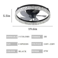 TOBILI 23" Bedroom Fan Light With Dimmable,5 Blades,Reversible LED Light -Interior furniture GUEST 07431f89 d9b9 449a b947 b7e862769a8c