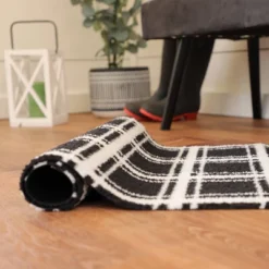 2'x3' ColorStar Prairie Grid Door Mat Black - Bungalow Flooring -Interior furniture GUEST 07cd2d20 1ee7 4923 94d7 18c2bdc9b319