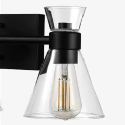 Globe Electric 3-Light Matte Black Vanity Light With Clear Glass Shades: ETL Listed, Metal Body, Dimmable -Interior furniture GUEST 0830ae5c 7aa4 44b0 98ee 4af85e44eb2f