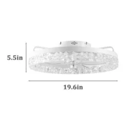 TOBILI 19" White Feather Bedroom Fan Light,Dimmable,5 Blades -Interior furniture GUEST 083409db 0e98 4d66 b7b8 dad495756bcb