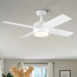 44"Wx44"D 3-speed Fan With 3-Color Led Light,Indoor Ceiling Fan With Remote Control And 4 Blades -The Pop Home -Interior furniture GUEST 0861fb37 20a3 4cc5 80fd cc0ef2e14a31