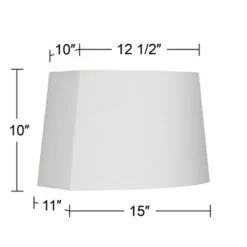 Springcrest Set Of 2 Oval Lamp Shades White Medium 12.5" Wide X 10" Deep At Top 15" Wide X 11" Deep At Bottom 10" High Spider Harp Finial -Interior furniture GUEST 086b4ae8 ac4e 4d53 b7f7 2eb3a7573101