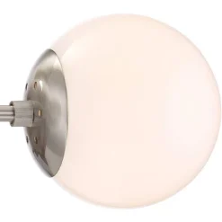 Possini Euro Design Oso Mid Century Modern Wall Light Sconce Brushed Nickel 6" 2-Light Fixture Opal Glass For Bedroom Bathroom Vanity Living Room Home -Interior furniture GUEST 08e6be04 44f3 458f a308 ca749f1c57d4