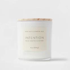 Wood Lidded Glass Wellness Intention Candle - Threshold™ -Interior furniture GUEST 0999c516 ae7a 45de 97e2 6ac895015e1c