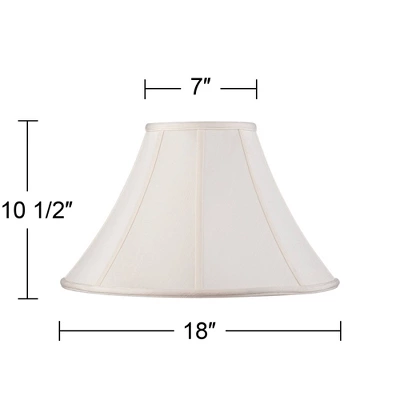 Springcrest Off-White Shantung Large Lamp Shade 7" Top X 18" Bottom X 10.5" High X 12" Slant (Spider) Replacement With Harp And Finial 5 Springcrest Off-White Shantung Large Lamp Shade 7" Top X 18" Bottom X 10.5" High X 12" Slant (Spider) Replacement With Harp And Finial - Image 3