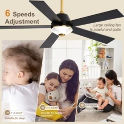 Bella Depot 52" Modern Ceiling Fan With Dimmable LED Light And Remote Control 6-speed Reversible Fan -Interior furniture GUEST 0ad7887a b30a 49b3 a2b1 628e7f24f1ca