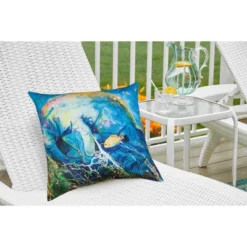 C&F Home 18" X 18" Manatee Barrier Reef Coastal Indoor/Outdoor Throw Pillow -Interior furniture GUEST 0b1ff918 5699 4b44 bea1 c49a5d498352