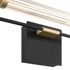 Possini Euro Design Nikola Industrial Wall Light Bar Matte Black Hardwire 23 1/2" LED Fixture Gold Accents For Bathroom Vanity -Interior furniture GUEST 0e3f806b 9772 415b bc92 936cc5018b83