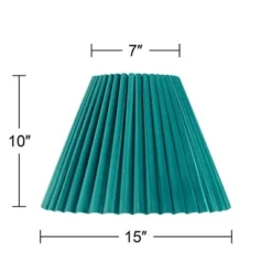 Springcrest 7" Top X 15" Bottom X 10" High X 10 3/4" Slant Lamp Shade Replacement Medium Green Empire Round Velvet Arc Pleated Spider Harp Finial -Interior furniture GUEST 0f3d0225 3833 4a1a 9bde 7d5769b8a487