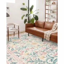 Itopfox Machine Washable Nursery Rug, Pink Floral Carpet Non Slip, Soft Boho Indoor Floor Rug For Girls Bedroom, Living Room, Dorm -Interior furniture GUEST 0faa7853 0d62 4f86 b598 76e1634dff59