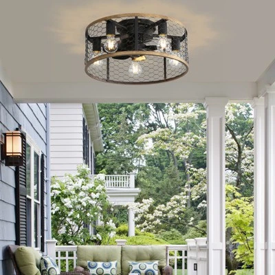20 Inch Farmhouse Ceiling Fan Light Flush Mount Caged Lights Kit With Remote Control Modern Reversible Adjustable Chandelier Lamp Ceiling Fan 6 20 Inch Farmhouse Ceiling Fan Light Flush Mount Caged Lights Kit With Remote Control Modern Reversible Adjustable Chandelier Lamp Ceiling Fan - Image 4