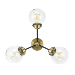 24.5" Mid-Century Glass Globe Flushmount Fixture Ceiling Light (Includes LED Light Bulb) Black/Brass - Cresswell Lighting 11 24.5" Mid-Century Glass Globe Flushmount Fixture Ceiling Light (Includes LED Light Bulb) Black/Brass - Cresswell Lighting -Interior furniture GUEST 10ecbe67 067e 4727 8bbb 3af96fb0be83