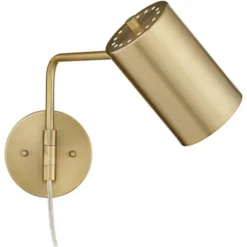 360 Lighting Carla Modern Swing Arm Wall Lamps Set Of 2 Brushed Brass Plug-in Light Fixture Up Down Cylinder Shade For Bedroom Bedside Living Room -Interior furniture GUEST 11ec4d5c 5b41 4da7 9ded cd24867b1aec