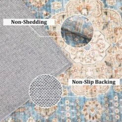 Non Slip Machine Washable Rugs 9x12 Area Rugs For Living Room Bedroom Soft Vintage Rugs Low Pile Large Carpet -Interior furniture GUEST 1284cc1c a8a4 40dc be85 106fdd78b130