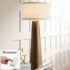 Possini Euro Design Karen Modern Table Lamp 36" Tall Dark Gold Glass With Table Top Dimmer Off White Fabric Drum Shade For Bedroom Living Room Bedside -Interior furniture GUEST 1358a108 51ef 4a1f 9517 7e5d9e42b3d8