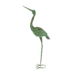 Set Of 2 Iron 47" Coastal Crane Garden Sculpture Green - Olivia & May: Heron Figure, Metal Wire Outdoor Decor -Interior furniture GUEST 13996c6a d334 4308 9506 52b75bc941ca