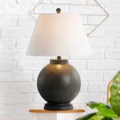 26" Sophie Resin Table Lamp (Includes LED Light Bulb) Gray - JONATHAN Y -Interior furniture GUEST 13a06ac5 ea42 4327 a10b a47db5c1fb1a
