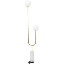 2-Light 73" X 16" Marble Orb Floor Lamp With Marble Base - Olivia & May -Interior furniture GUEST 13b2e761 bd8d 41bf ad80 1a7afbf13340