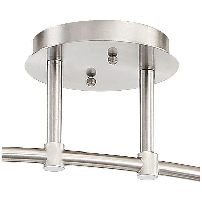Pro Track Rhodes 6-Head LED Ceiling Track Light Fixture Kit Spot Light GU10 Silver Brushed Nickel Finish Metal Modern Kitchen Bathroom Dining 63" Wide 4 Pro Track Rhodes 6-Head LED Ceiling Track Light Fixture Kit Spot Light GU10 Silver Brushed Nickel Finish Metal Modern Kitchen Bathroom Dining 63" Wide - Image 2
