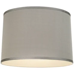 Springcrest Platinum Gray Dupioni Medium Lamp Shade 15" Top X 16" Bottom X 11" High (Spider) Replacement With Harp And Finial -Interior furniture GUEST 14c53ec7 e7f6 478b 808f 76f9acfd6bec