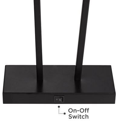 360 Lighting Cole Modern Table Lamps 27" Tall Set Of 2 Black Metal With USB Charging Ports White Rectangular Shade For Bedroom Living Room Bedside 4 360 Lighting Cole Modern Table Lamps 27" Tall Set Of 2 Black Metal With USB Charging Ports White Rectangular Shade For Bedroom Living Room Bedside - Image 2