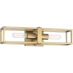 Possini Euro Design Modern Wall Light Sconce Warm Brass Hardwired 18 3/4" High 2-Light Fixture Open Frame Bedroom Bathroom Hallway -Interior furniture GUEST 15fefe92 90ab 4cc6 b395 e3587c98d821