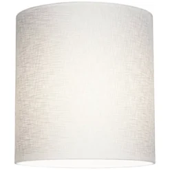 Springcrest White Tall Linen Medium Drum Lamp Shade 14" Top X 14" Bottom X 15" High (Spider) Replacement With Harp And Finial -Interior furniture GUEST 167b9c31 6837 4e95 8f53 5108ee901285