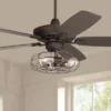 52" Casa Vieja Journey Industrial Indoor Ceiling Fan With Dimmable LED Light Remote Control Oil Rubbed Bronze Cage For Living Room Kitchen Bedroom -Interior furniture GUEST 16caafb7 7791 40cb 978c ca47fdf939c9