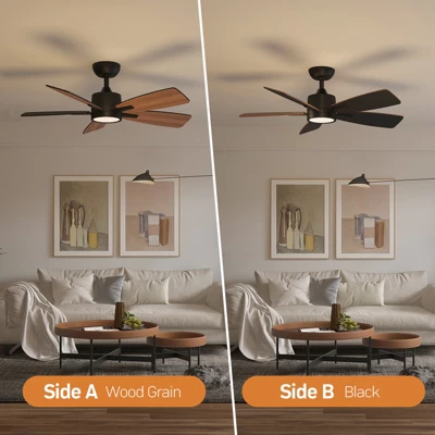 TALOYA 42 Inch Ceiling Fans With Lights,Ultra Quite Ceiling Fan With Light And Remote Control,Reversible, Dimmable,Modern Ceiling Fan For Home Black 7 TALOYA 42 Inch Ceiling Fans With Lights,Ultra Quite Ceiling Fan With Light And Remote Control,Reversible, Dimmable,Modern Ceiling Fan For Home Black - Image 5