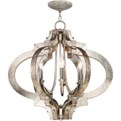 Possini Euro Design Ornament Aged Silver Gold Bronze Chandelier 23 1/4" Wide Industrial 6-Light Fixture For Dining Room Foyer Kitchen Island Entryway -Interior furniture GUEST 1810b162 e47a 4e97 a951 6c12946bb65e