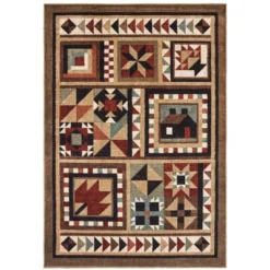 Weston Farmhouse Lodge Area Rug Brown - Captiv8e Designs -Interior furniture GUEST 18bec3ce f9e6 4137 b3f8 65e89322521e