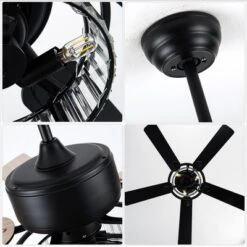 Bella Depot 52" Crystal Ceiling Fan With Light And Remote 6-Speed For Dining Room Bedroom -Interior furniture GUEST 18bfeefa 20cd 4a14 8b4b 526d201b50ad