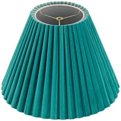 Springcrest 7" Top X 15" Bottom X 10" High X 10 3/4" Slant Lamp Shade Replacement Medium Green Empire Round Velvet Arc Pleated Spider Harp Finial -Interior furniture GUEST 1901fdaf 5719 40fb b1d1 ae9212b4de04